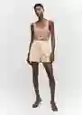 Short Pedrito Beige Talla 36 Mujer Mango