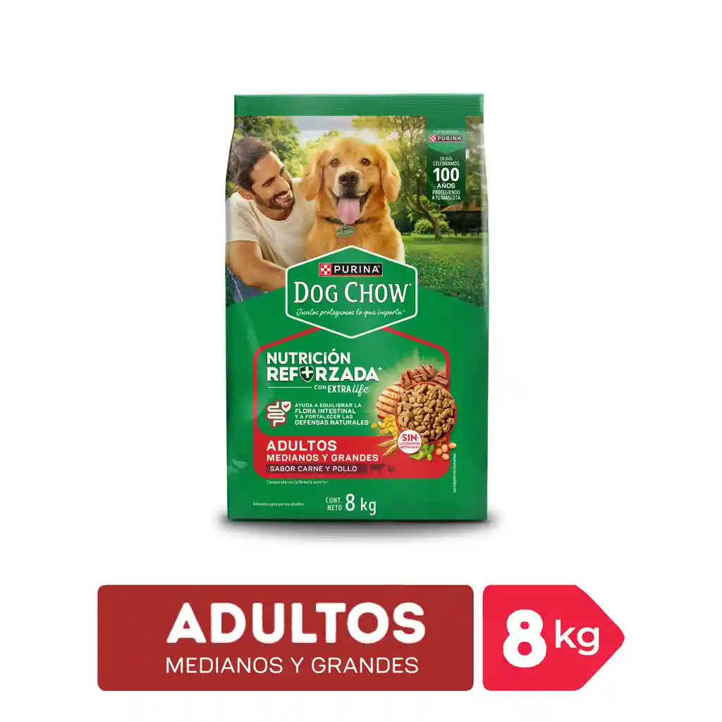 Comida para perro Dog Chow Adulto medianos y grandes x 8 kg