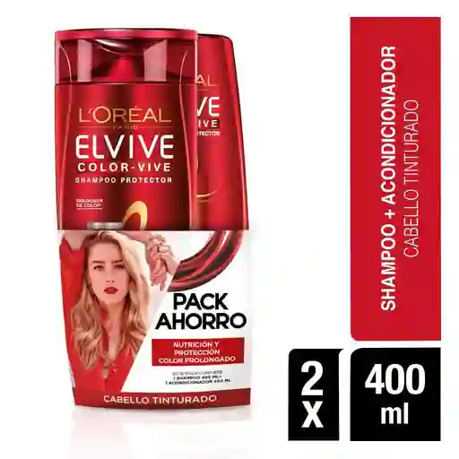 Elvive Color Vive Pack Shampoo + Acondicionador Cabello Tinturado