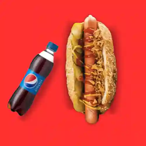 Perro Americano con Gaseosa 400Ml