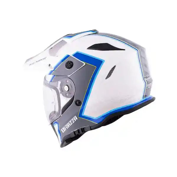 Forzza Casco Doble Propósito Gris Blanco Azul ZZ120 Talla M