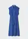 Vestido Guinda Azul Talla 25 Mujer Mango