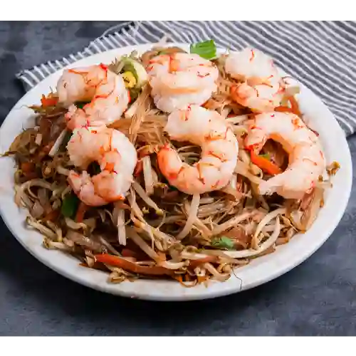 Lo Mein con Camarones para Dos Personas.