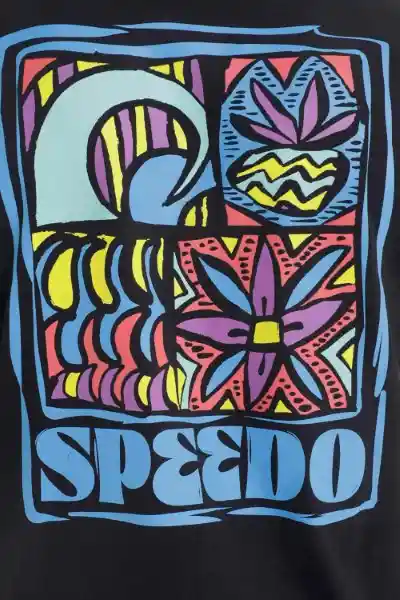 Camiseta Manga Corta Tropical Blocks Hombre Talla L Speedo