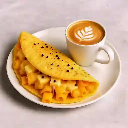 Arepa de chocolo + capuccino