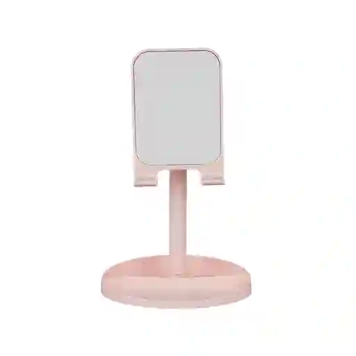 Miniso Soporte de Teléfono de Espejo Con Base Organizadora Rosa