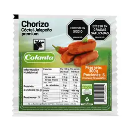 Colanta Chorizo Coctel Jalapeño Premium