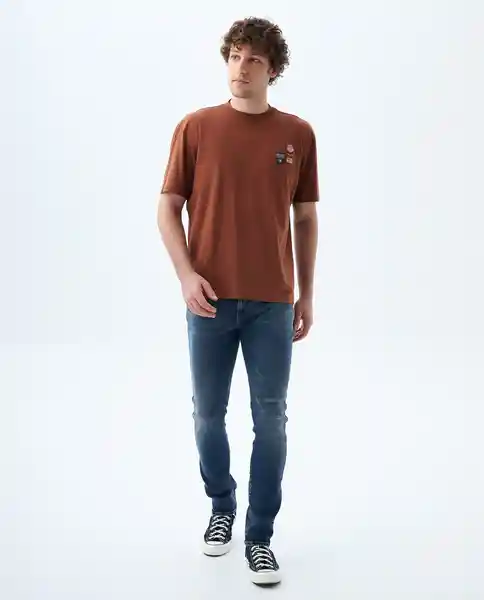 Camiseta Hombre Café Talla M 849F006 Americanino