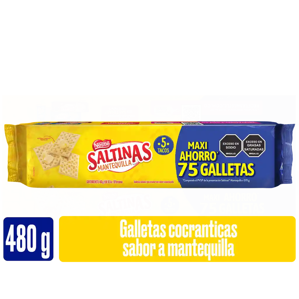 Galletas SALTINAS Mantequilla 5 tacos x 480g