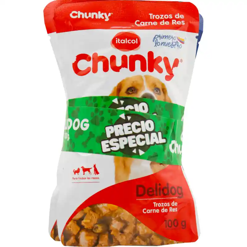 Chunky Delidog Alimento Húmedo Sabor Carne de Res