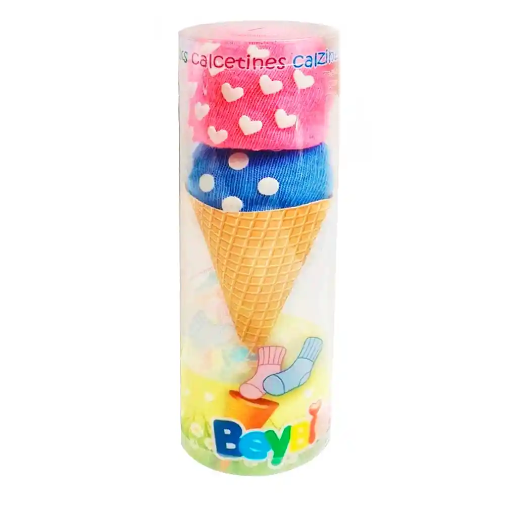 Medias Helado X2 Talla 2 - 3 Surtido Niña - Beybies