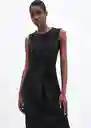 Vestido Nudo-w Negro Talla M Mujer Mango