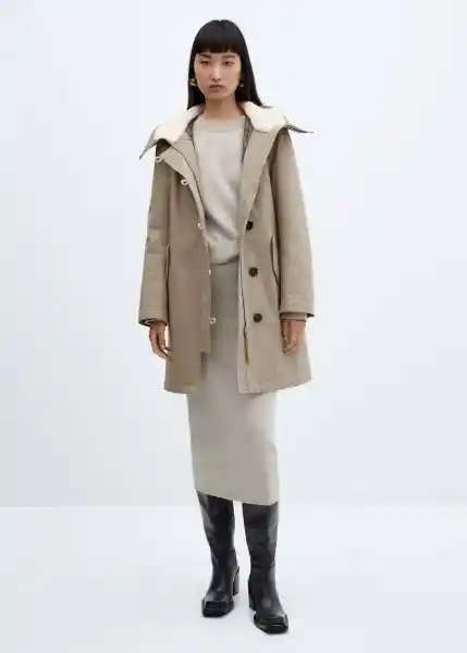 Abrigo Parka Persa Gris Claro Vigoré Talla XS Mujer Mango