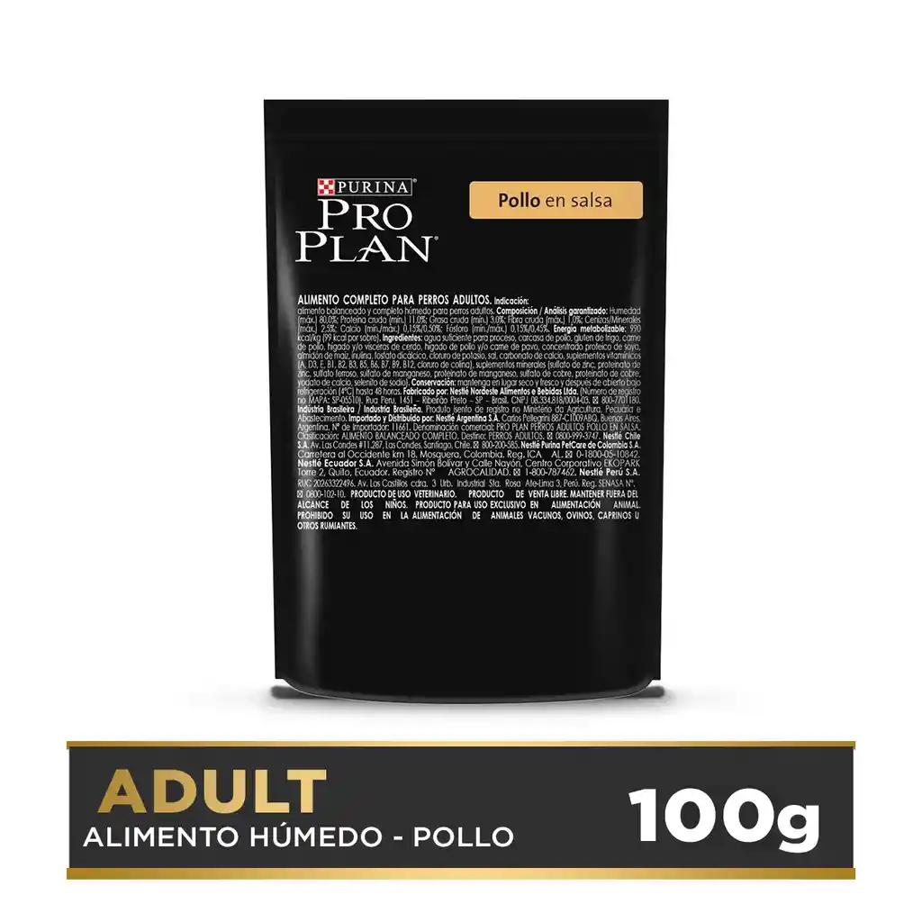Comida húmeda para perros adultos sabor apollo Purina Pro Plan x 100gr