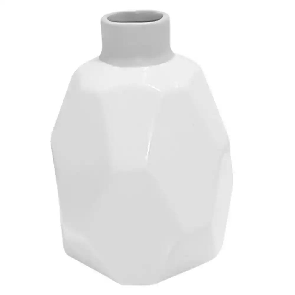 Marres Jarrón Geométrico Pequeño Blanco 17 X 22.5 Cm