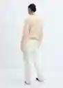 Jersey Gatito Beige Talla M Mujer Mango