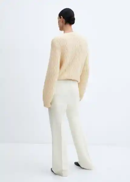 Jersey Gatito Beige Talla M Mujer Mango