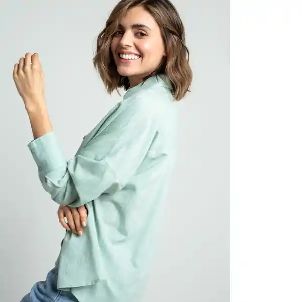 Camisa Cloev Mujer Verde Feldespato Talla L 012F319 Naf Naf