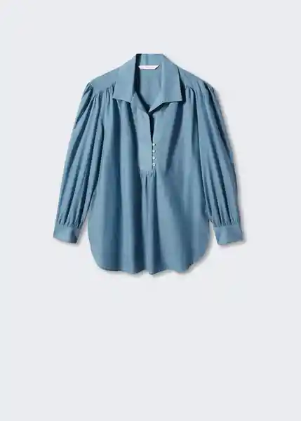 Blusa Aoza Azul Talla L Mujer Mango