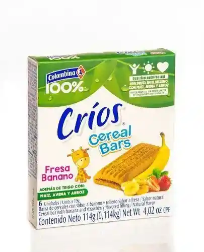 Crios Barra de Cereal Sabor a Fresa y Banano