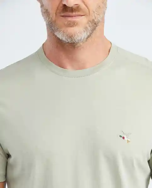 Camiseta Basica Cuello U Verde Aplomado Claro Talla S Hombre Chevignon