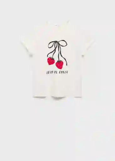 Camiseta Ilustra Blanco Talla M Mujer Mango