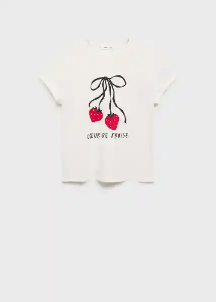Camiseta Ilustra Blanco Talla M Mujer Mango