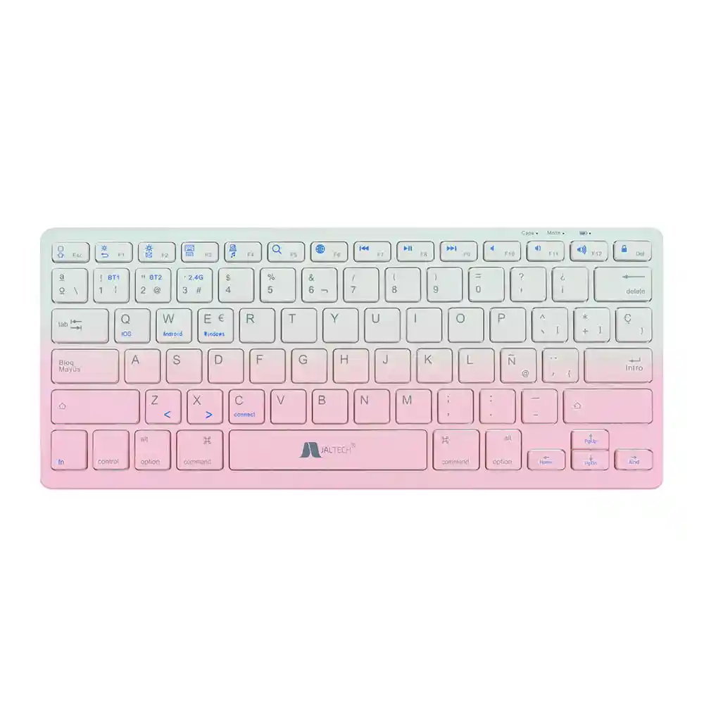 Combo Teclado + Mouse Recargable 2.4 Bluetooth Blanco/rosa