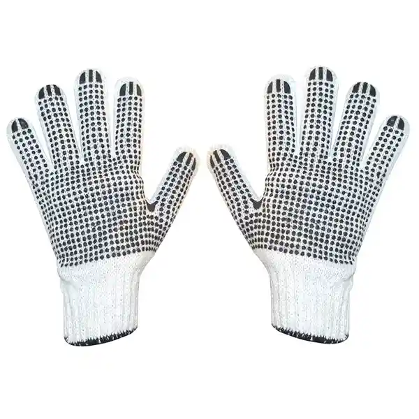 Discover Guantes Hilaza Con Puntos Pvc Blanco