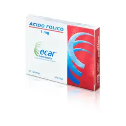 Acido Folico 1 Mg Caja X 20 Tableta Ecar