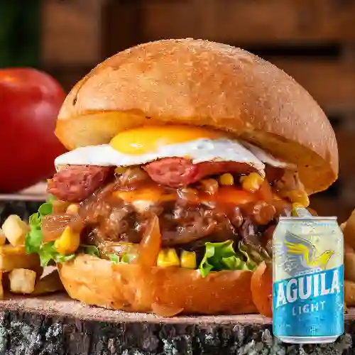 Combo Hamburguesa Supervacana + Aguila Light Lta 330ml
