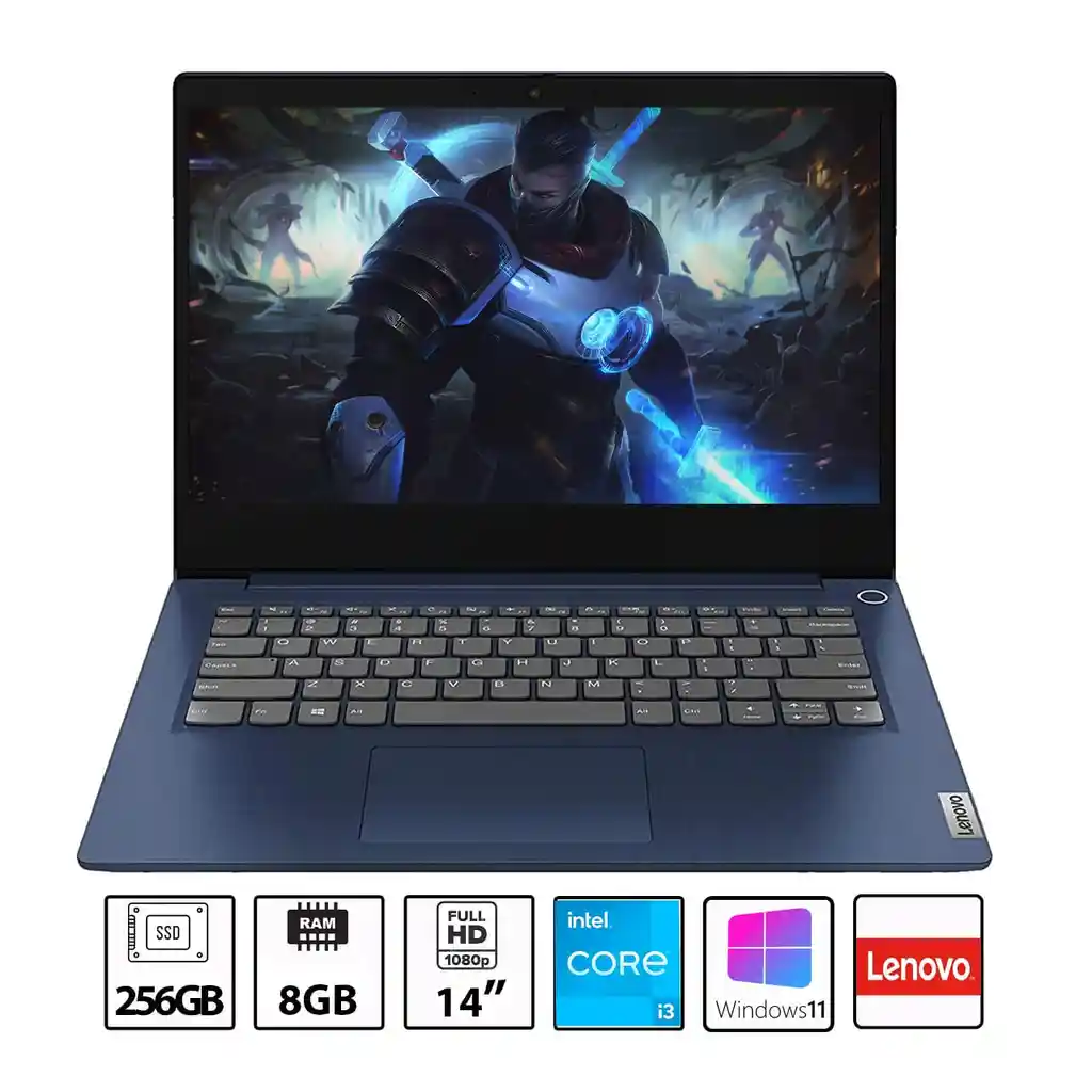 Portatil Lenovo 14itlc6 Intel I3-1115g4 8gb Ram 256gb Ssd 14 Pulgadas Fhd Abbys Blue