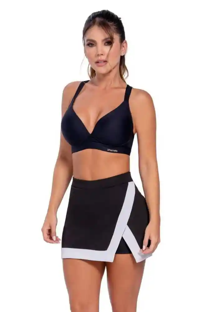 Falda Short Asimetrica L-negro