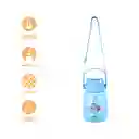Botella Correa y Tapa Mini Family Azul 1300 mL Serie Miniso