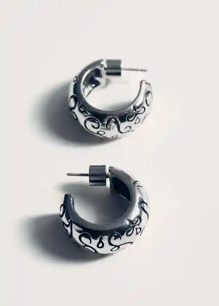 Pendientes Walker Plata Talla 99 Mujer Mango