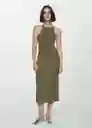 Vestido Tini Khaki Talla 18 Mujer Mango