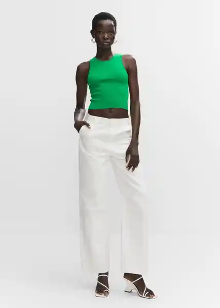 Top Alixt Verde Talla 18 Mujer Mango