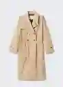 Trench Angela Beige Talla L Mujer Mango