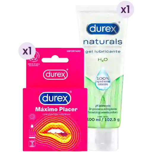 Combo Durex Maximo Placer + Durex Lubricante Gel Naturals