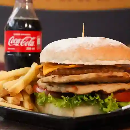 Hamburgo Tropical de Pollo + 150 Grs Papa Fran