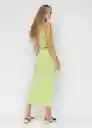 Falda Obie-W Verde Talla S Mujer Mango