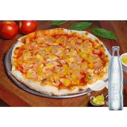 Combo pizza hawaiana + bretaña 350 ml