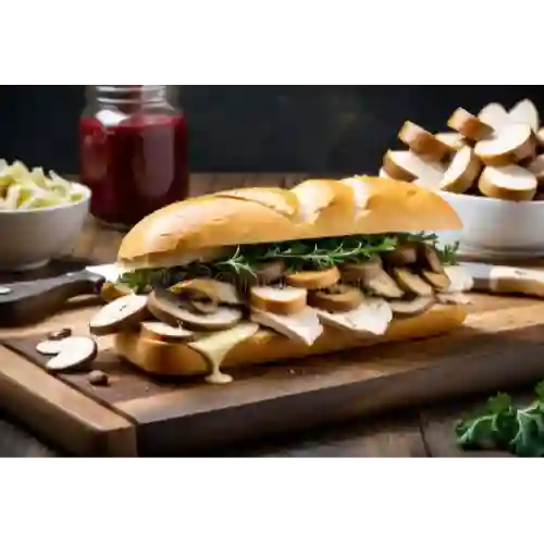 Sandwich de Pollo con Champiñoes