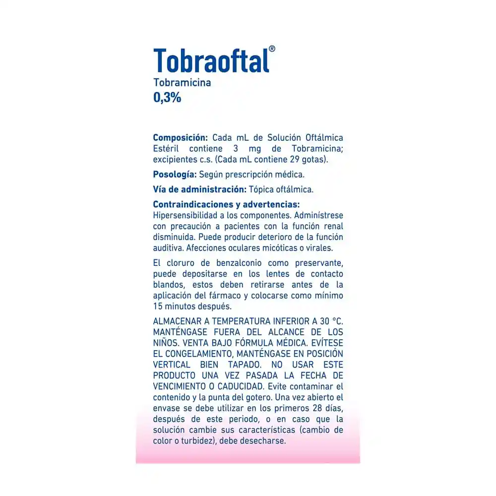 Tobraoftal Solución Oftálmica (0.3 %)