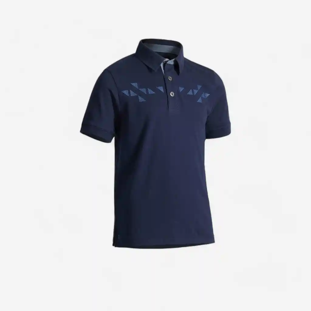 Camisa Polo de Equitación Para Niños - Fouganza 140 Azul