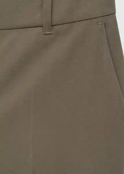 Pantalón Carlos Khaki Talla 40 Mujer Mango