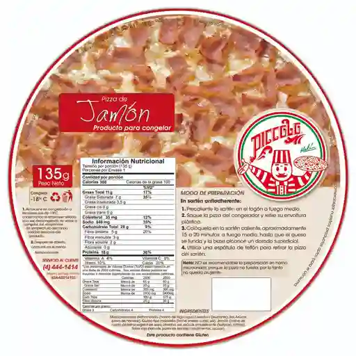 Piccolo Pizza Congelada de Jamón