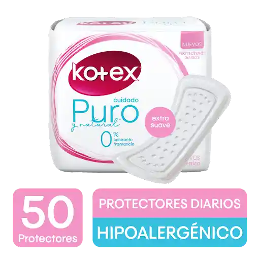 Kotex Protectores Diarios Cuidado Puro y Natural