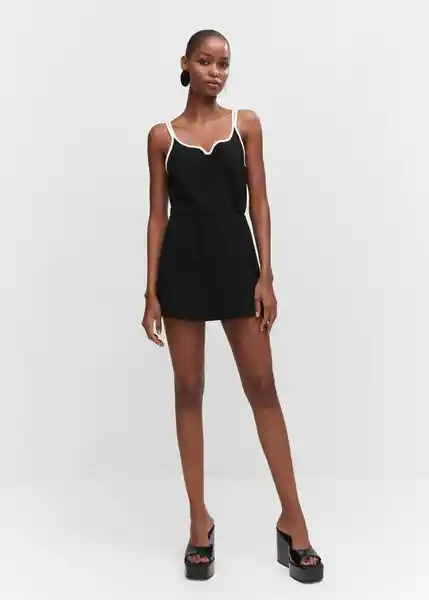 Top Brie Negro Talla M Mujer Mango