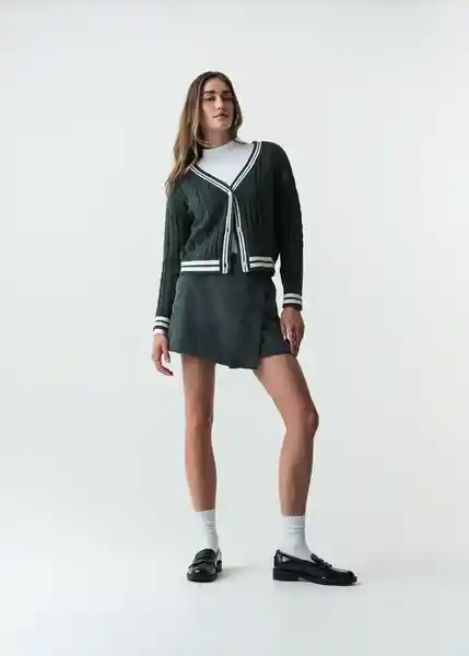 Falda Short Meli Mujer Verde Hidai Ultraoscuro Talla L 443G387 Naf Naf